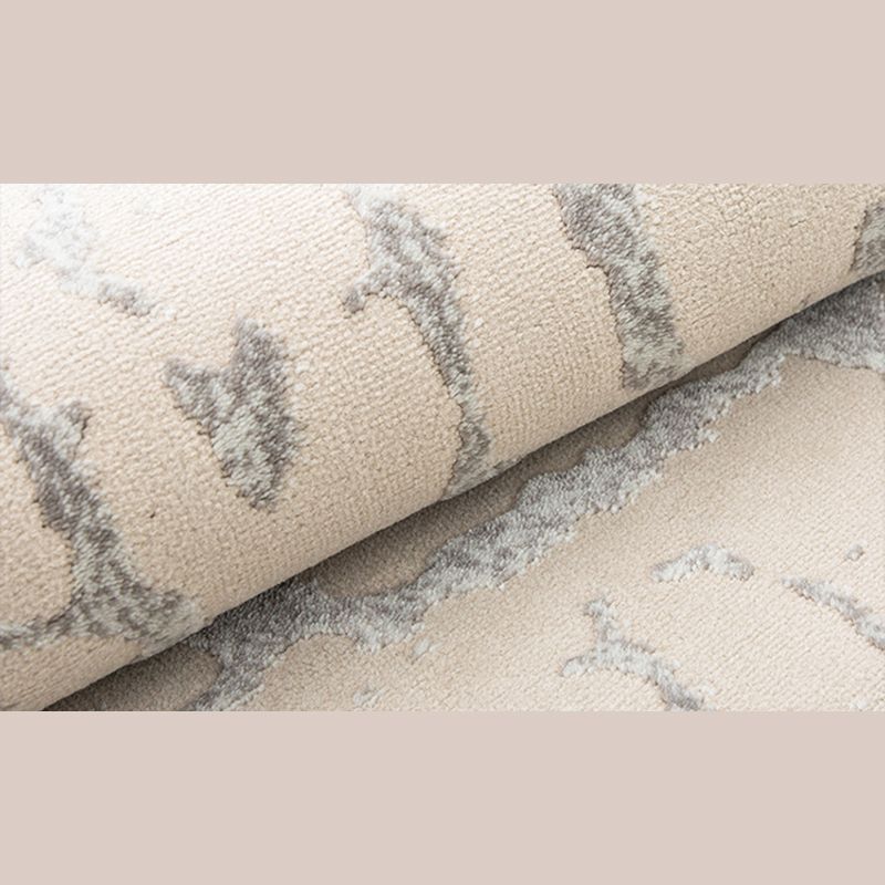 Modern Living Room Carpet Gray Polyester Indoor Rug Anti-Split Backing Rug