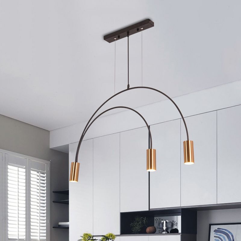 Lampadari cilindrici Isola Luci a sospensione Luci a sospensione contemporanea per il metallo dell'isola da cucina