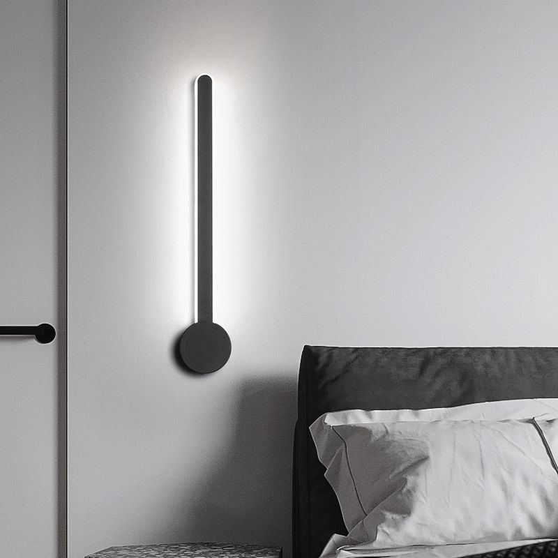 Metal Linear Shape Wall Light Modern Style Multi Lights Wall Mounted Light in Black