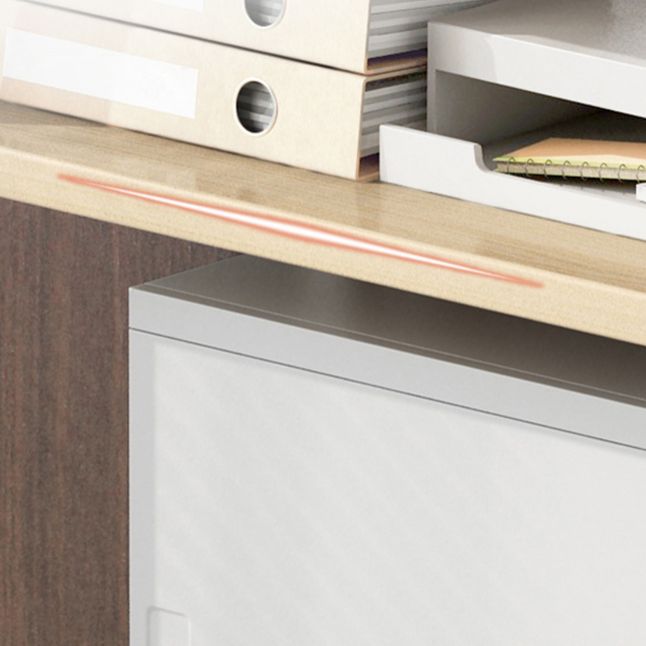 Wood and Metal Bookshelf, Multi Tiers Contemporary Bookcase for Office