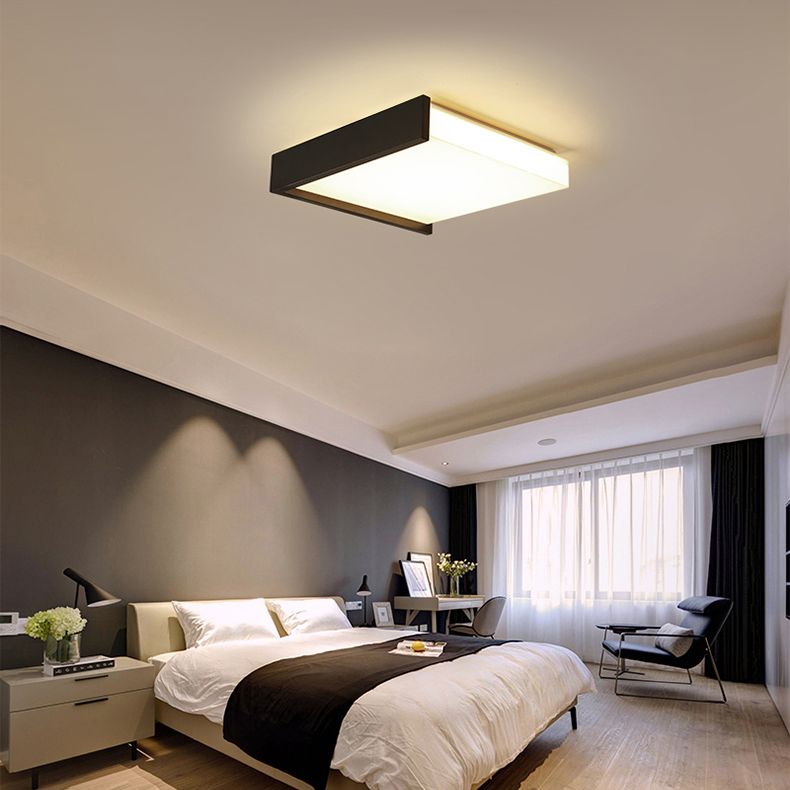 Minimalisme nordique Style LED Ceiling Light Acrylic Shade Geometric Design Flush-mount Lamp for Bedroom