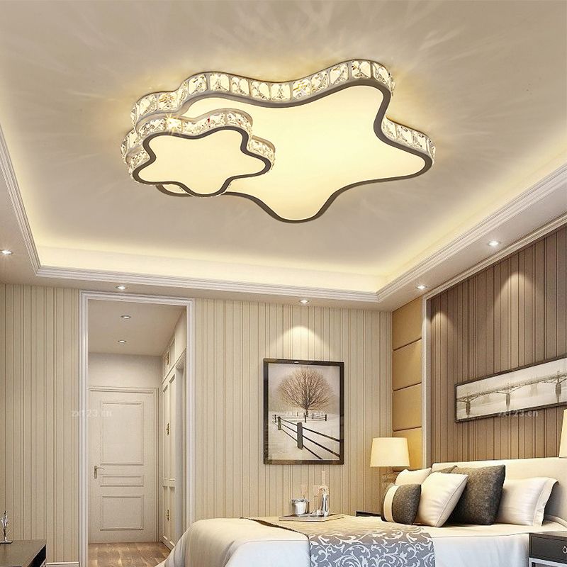 Kristallgeometrische LED-Unterputzleuchte im modernen Luxus-Stil aus Edelstahl für Schlafzimmer