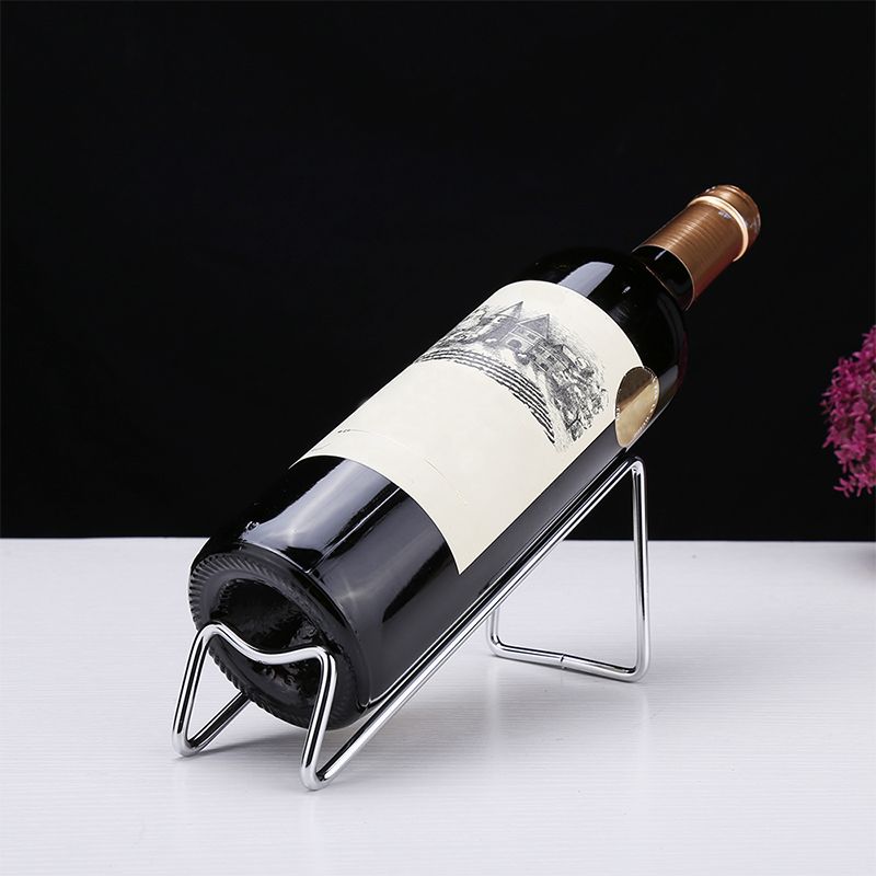 Metal Modern Wine Holder Tabletop Wine Bottle & Glass Rack in Silver/ Gold/ Black