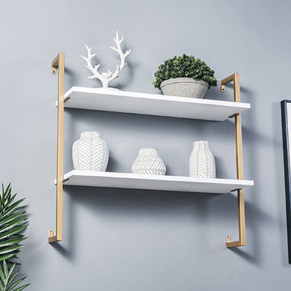 Industrial Wall Mounted Bookshelf Iron Frame Solid Wood Shelf Bookshelf