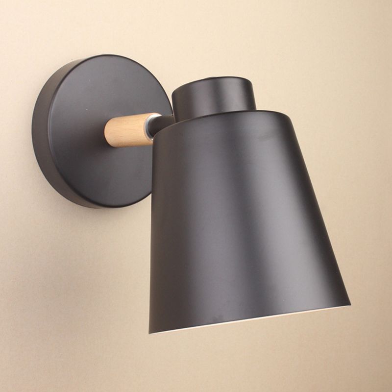 Contemporary Single Black/White Bathroom Vanity Light Shaded Bath Bar with Metal