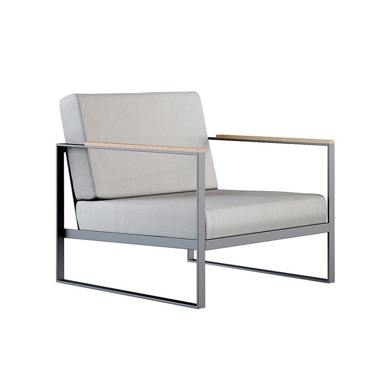 Industrial Metal Frame Outdoor Sofa 27.55" Wide Water Resistant Patio Sofa