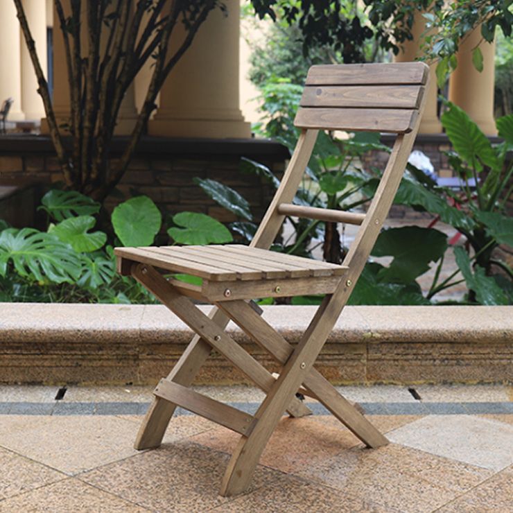 Solid Wood Dining Side Chair Modern Folding Outdoor Chair Set of 1/2/4/6/8
