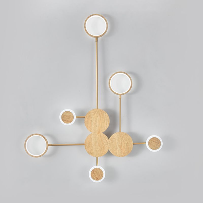 Wooden Wall Mount Light Modern LED Wall Light with Acrylic Shade for Bedroom