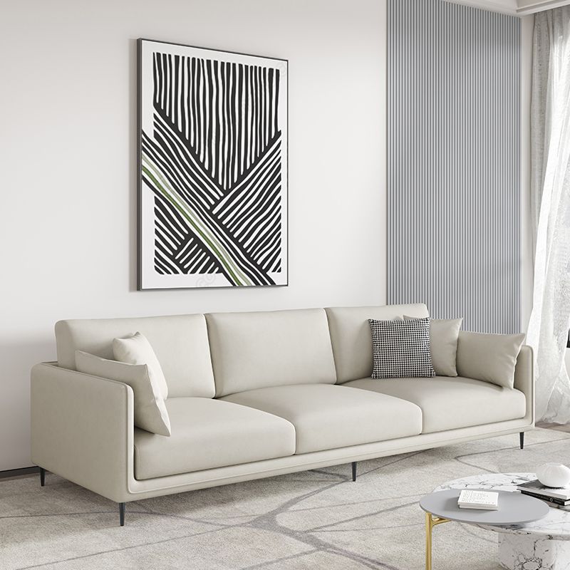 Sofa standard du bras de smoking en faux cuir contemporain avec oreillers de boîtier
