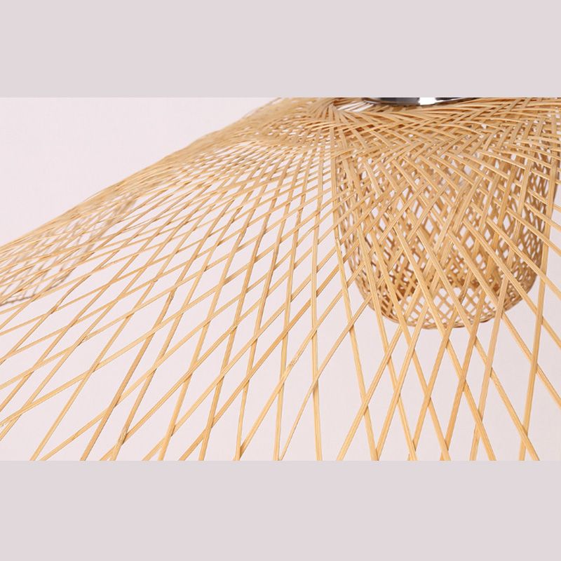 Asian Hat Shape Flush Mount Lighting Fixture 1-Light Flushmount Ceiling Lamp for Living Room