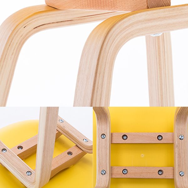 Scandinavia Style Bar-stool Wooden Legs PP Seat for Restaurant Bar