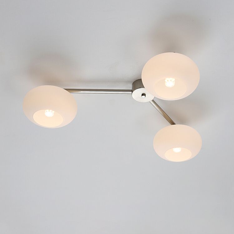 Modern Style Ceiling Lamp Glass Shade Flush Mount Light Fixture