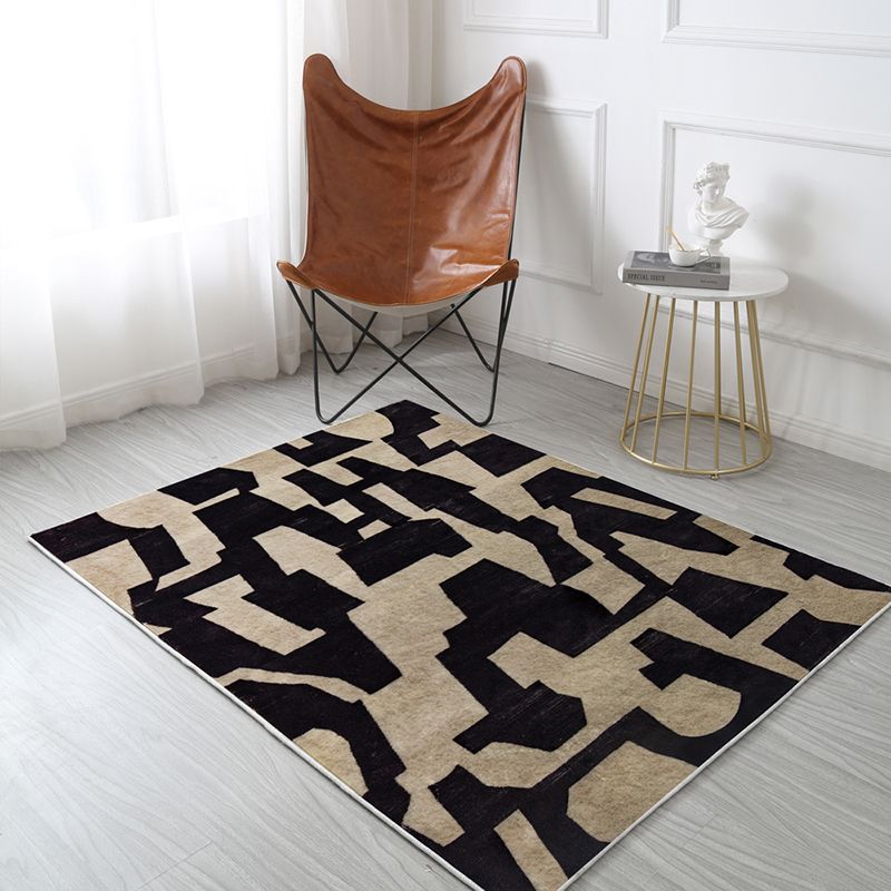 Stylish Geometric Print Rug Modern Polyester Area Rug Stain Resistant Carpet for Home Decor