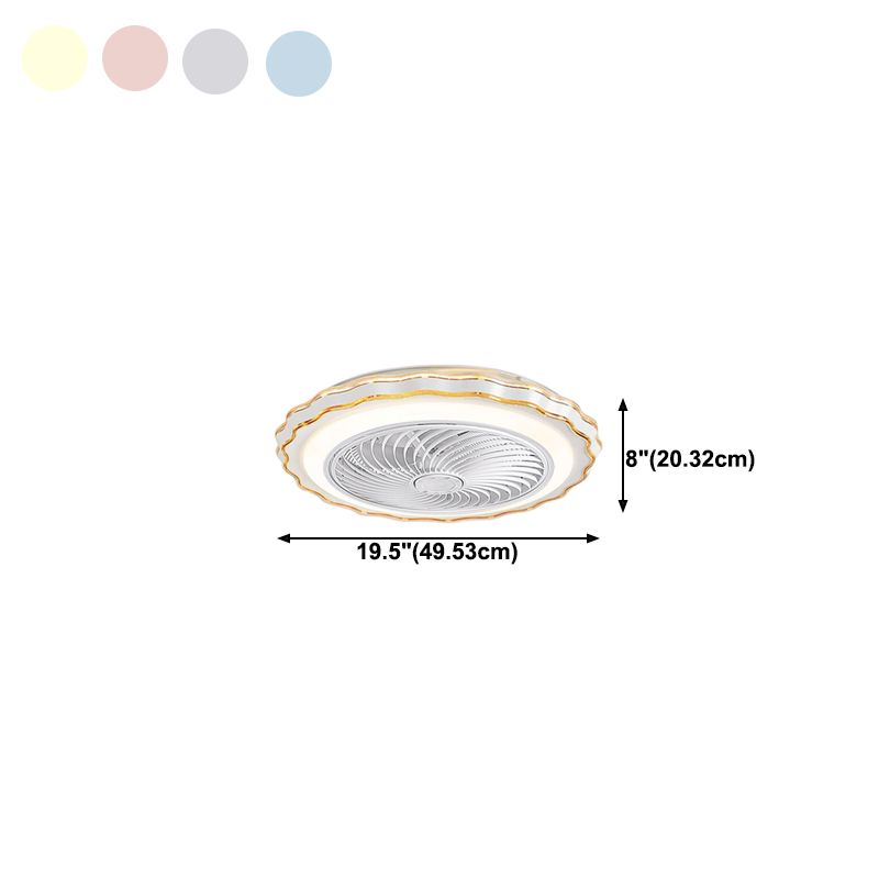 Floral Ceiling Fan Light Fixture Kids Style Metal Bedroom LED Semi Flush Mount Lamp