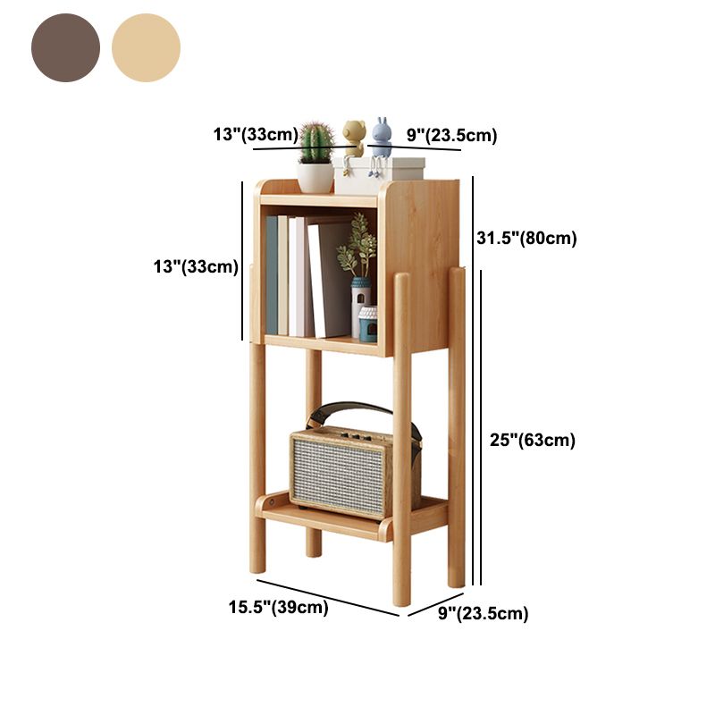 Modern Style Bookshelf Open Solid Wood Shelf Bookcase for Home