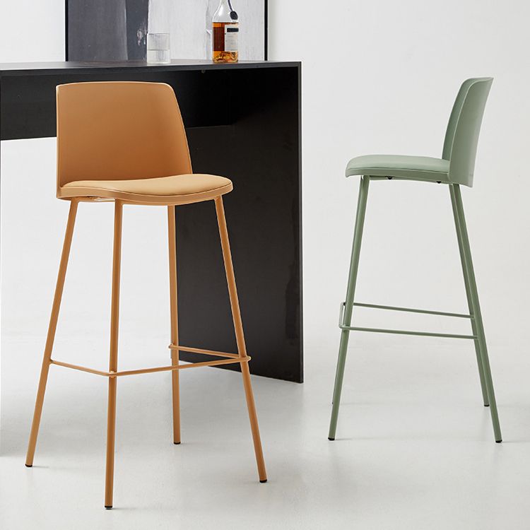 Modern Style PU Leather Bar-stool Square Seat Counter Bar Stool with Metal Legs