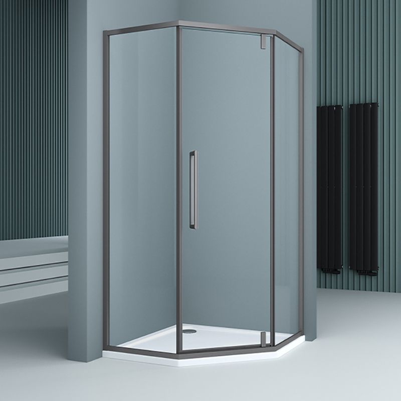 304 Stainless Steel Frame Shower Enclosure Neo-Angle Tempered Glass Shower Stall