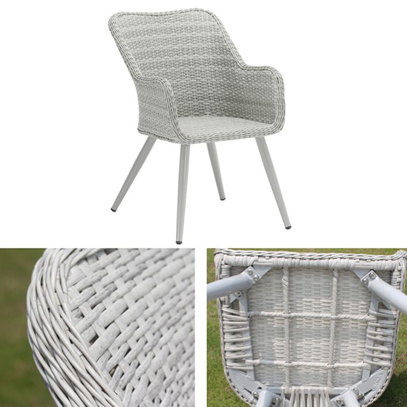 Light Gray Boho Dining Table Set 1/3/5/7 Pcs Rattan Dining Set