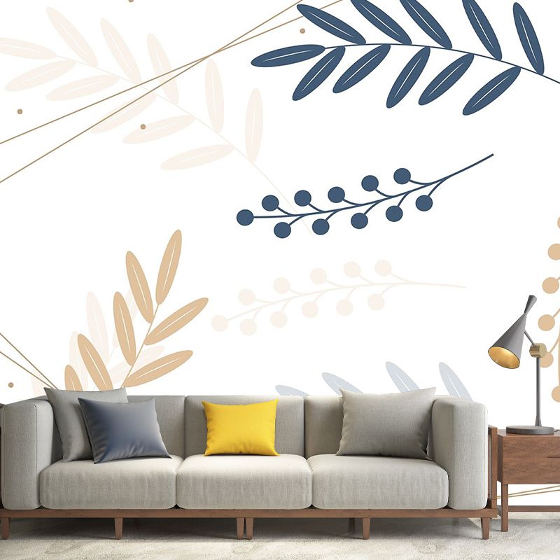 Modern Plant Wall Murals Stain Resistant Wall Art for Home,Waterproof and Antifouling