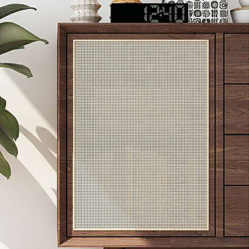 Modern Accent Cabinet Solid Wood With Doors 4 - Drawer Rectangle Cabinet