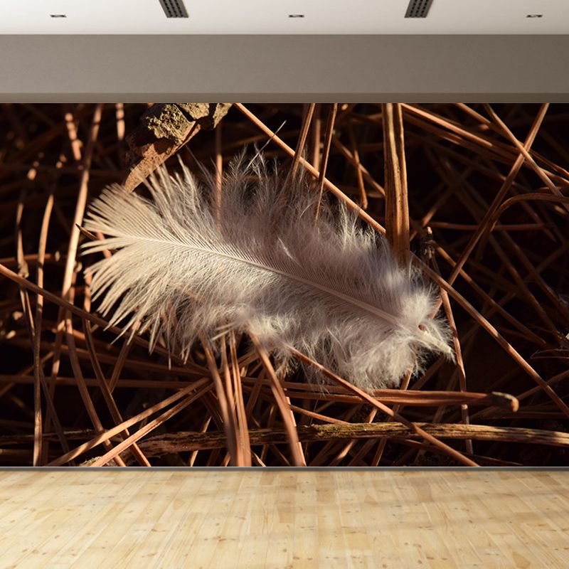 Room Wall Mural Wallpaper Modern Bird Feather Mildew Resistant Wall Decor