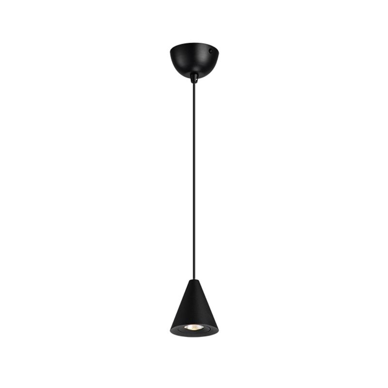 Pendentif intérieur minimaliste, éclairage pendentif en métal à LED noir à 1 lumière pour chambre à coucher