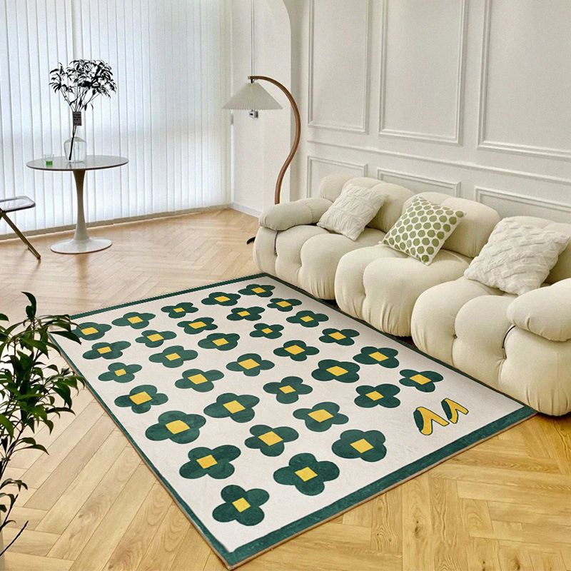 Modern Style Flowers Soft Rug Rectangle Loom Rug for Bedroom