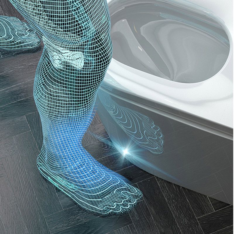 Modern 1-Piece Toilet Bowl Floor Mounted Urine Toilet with Slow Close Seat for Washroom