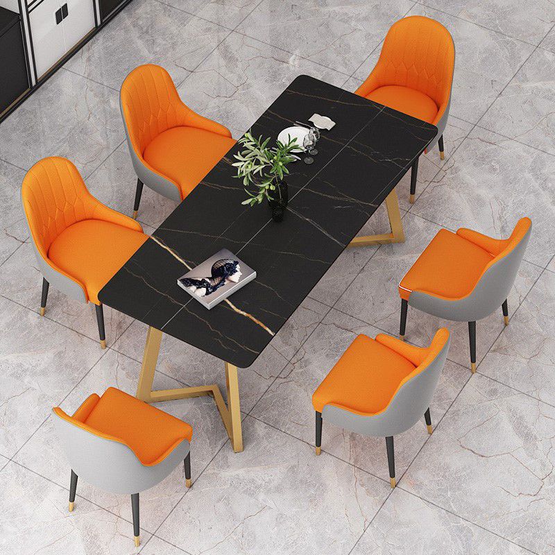 Modern Rectangle Dining Table Set 1/4/7 Pieces Dinette Set with Sintered Stone Top