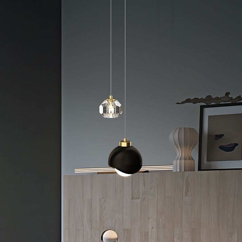 Contemporary Hanging Ceiling Light Crystal 2-Light Ceiling Pendant Light