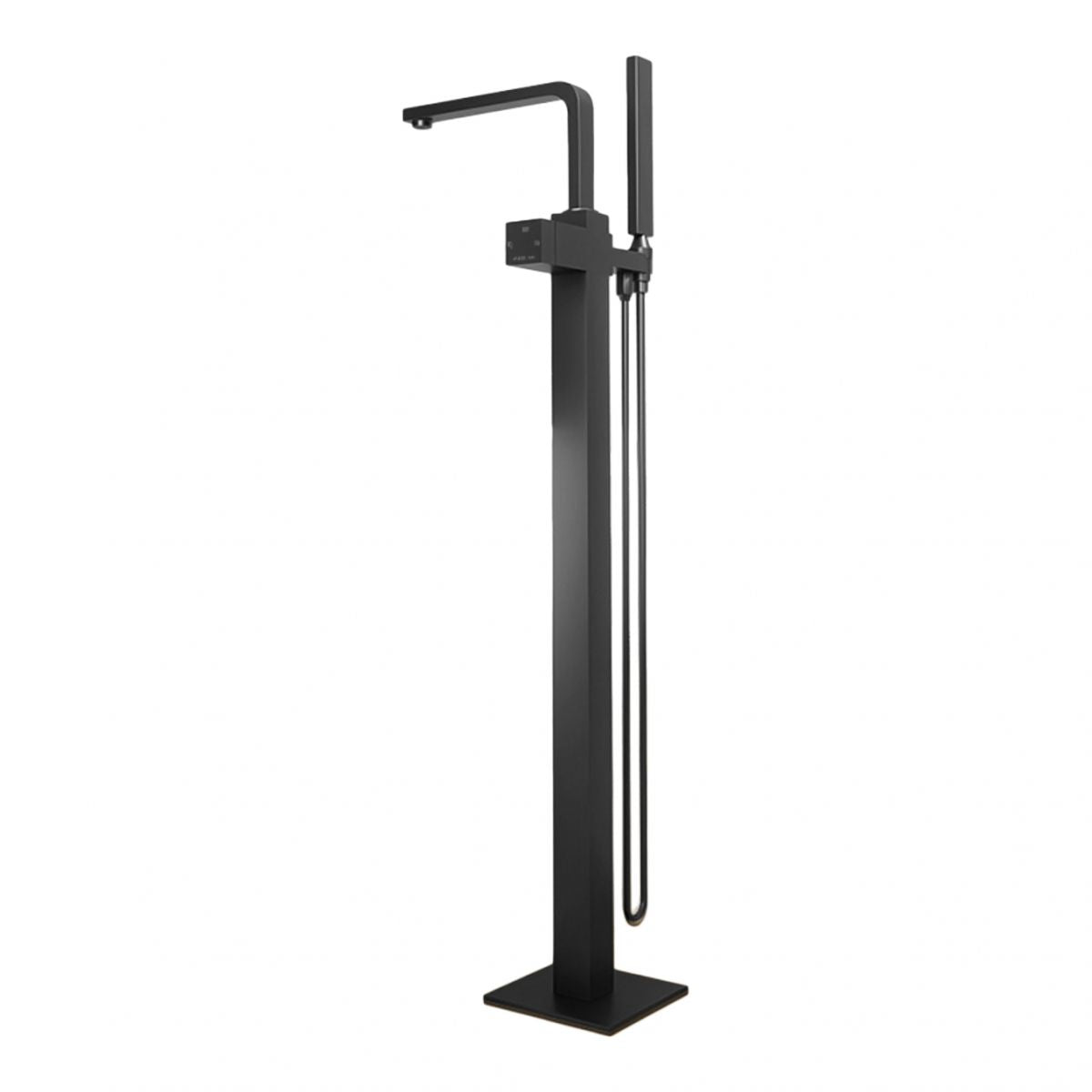 Floor Mounted Copper Freestanding Tub Filler High Arc Tub Filler Trim with Hand Shower