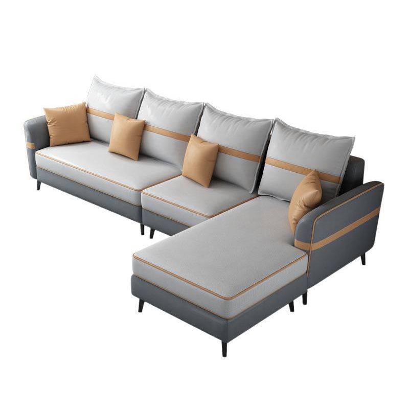 L-shape 4-seat 29.52" H Sectional Modern Flared Arm Sectional
