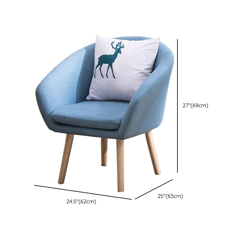 Contemporary Sloped Arms Accent Armchair Basic Four Leg Arm Chair