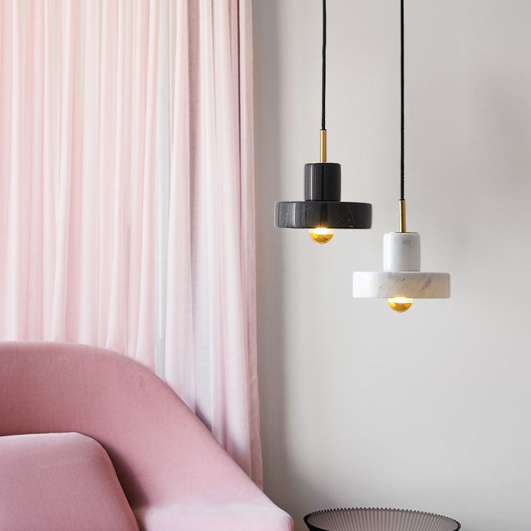 Nordic Style Circle Pendant Lighting Fixture Stone Living Room Suspension Pendant