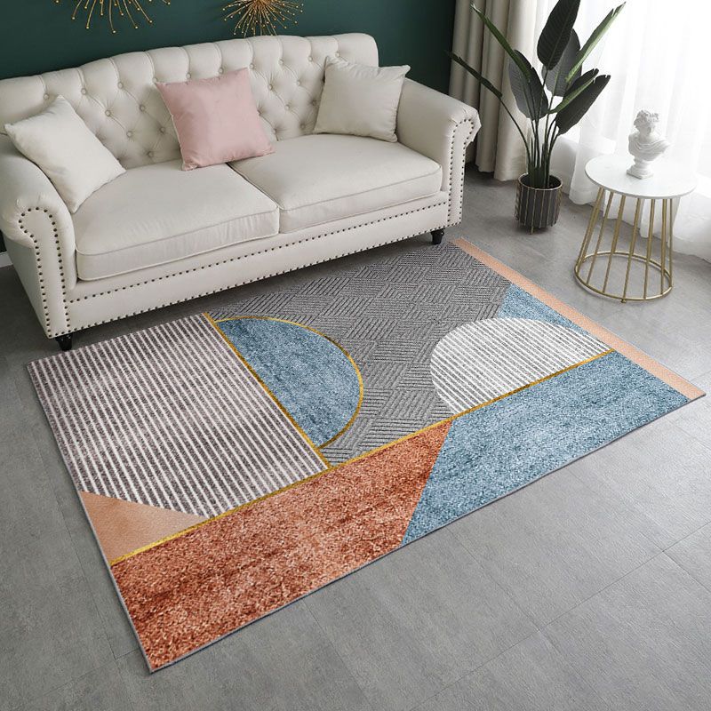 Pink Modern Carpet Polyester Moon Carpet Non-Slip Backing Carpet for Living Room
