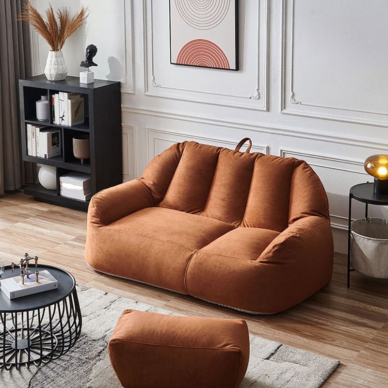 Modern Microsuede Curved Flared Arm Sofa 27.55" W for Living Room