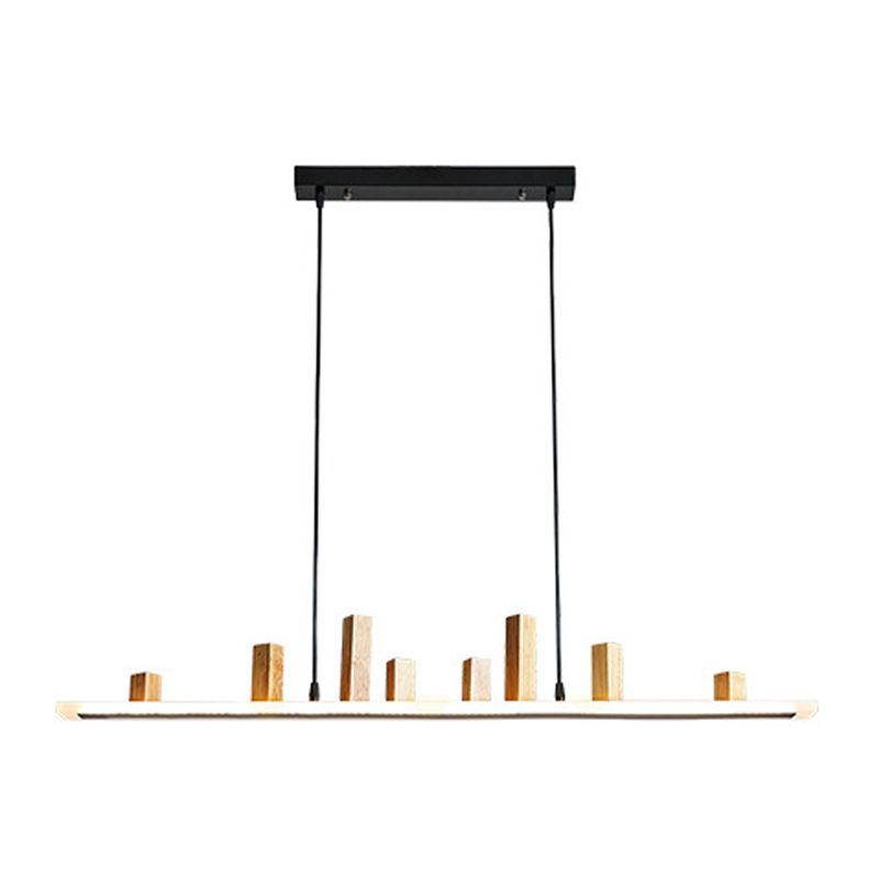 Wood Linear Island Lighting Modern 1-Light Island Pendant Lights
