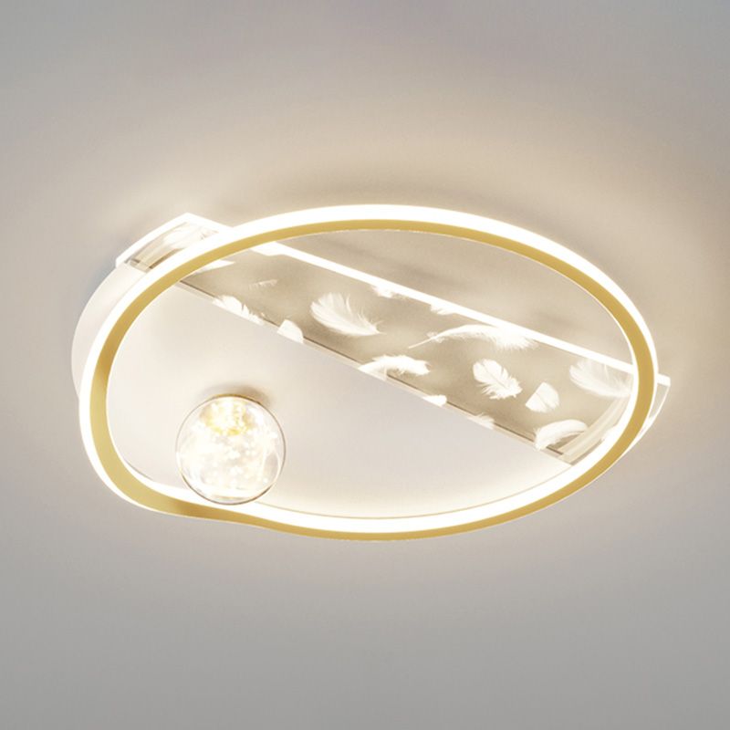 Plafonnier LED moderne et créatif en plumes, 3 lumières en fer, pour salon et chambre à coucher