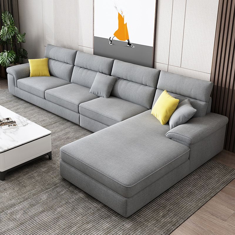 Slipcovered Sectional Pillow Top Arm Sofa & Chaise with 4 Seaters