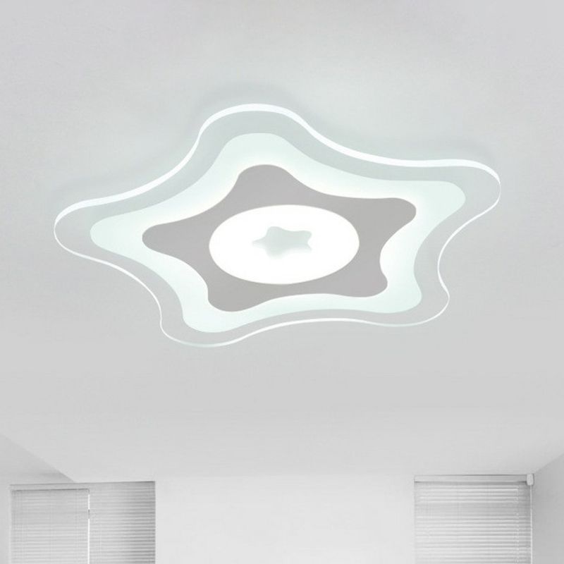 Plafonnier encastré transparent étoile de mer pour chambre d'enfants acrylique moderne LED encastré luminaire
