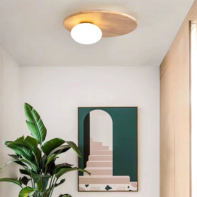 Modern Ceiling Light Wood Flush Mount Lighting for Hallway and Home