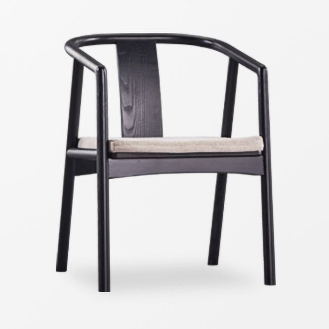 Silla de comedor tradicional para uso doméstico Silla de comedor con respaldo abierto de madera con brazo