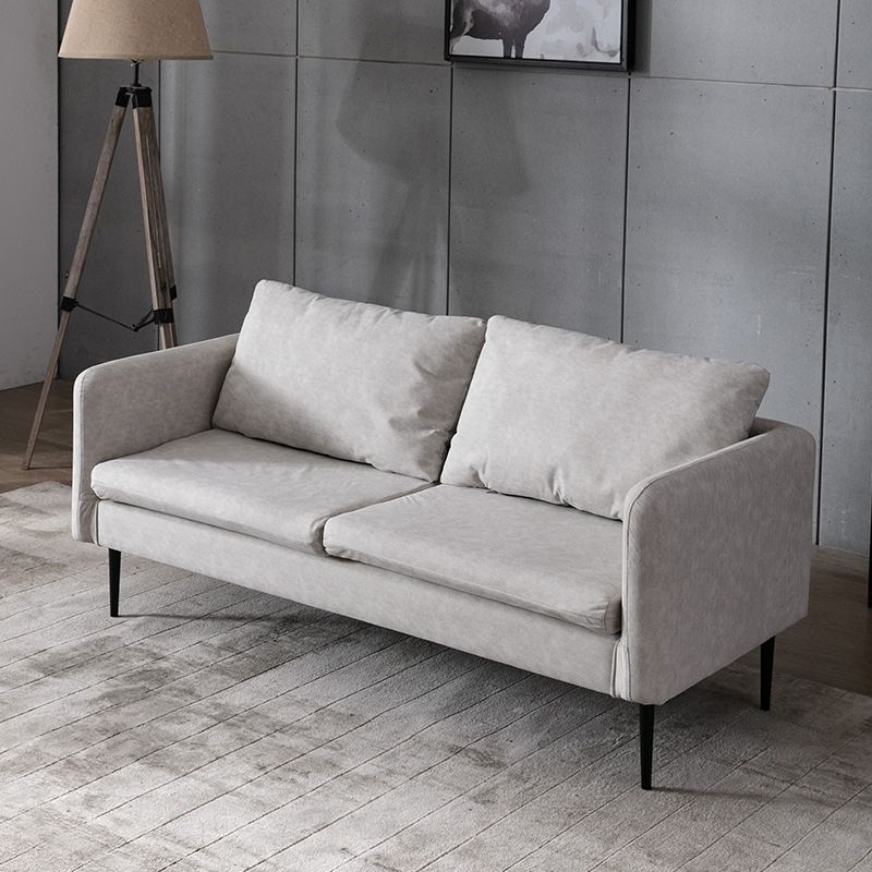 Contemporary 3- Seater 29.5 " H Faux Leather Square Arm Sofa