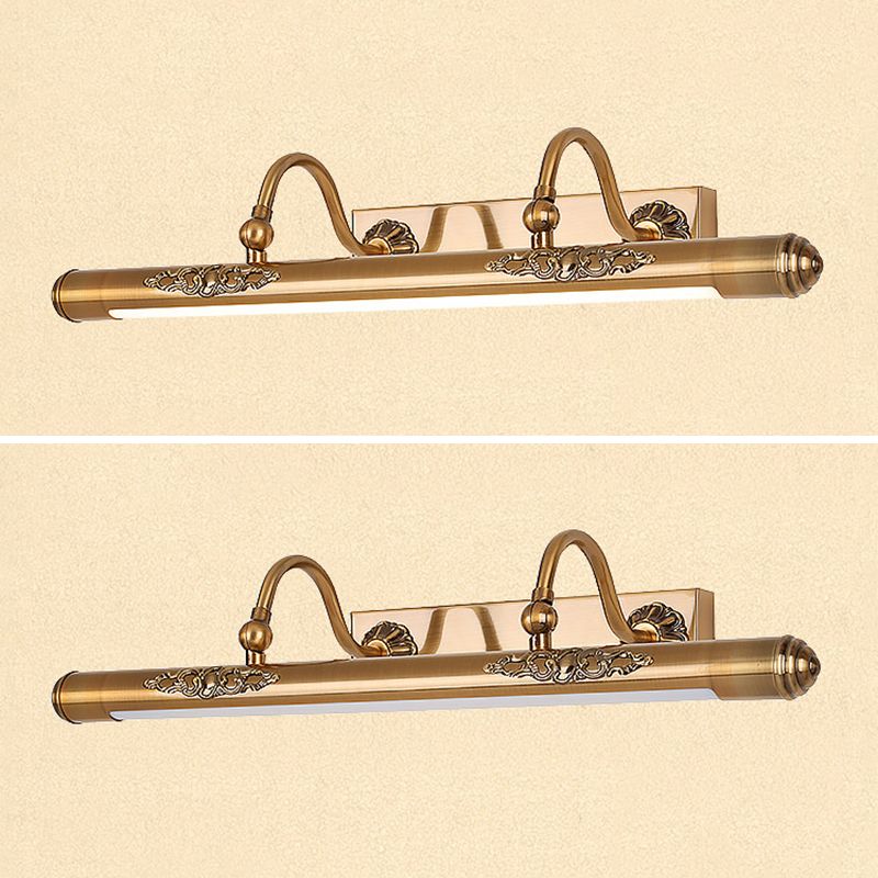 Gold LED Vanity Light Modern Simple Mirror Front Light with Acrylic Shade for Bathroom