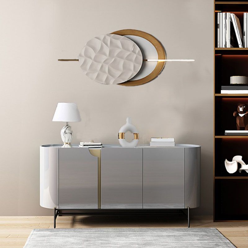 Modern Buffet Table Engineered Wood Sideboard Table with Doors for Dining Room