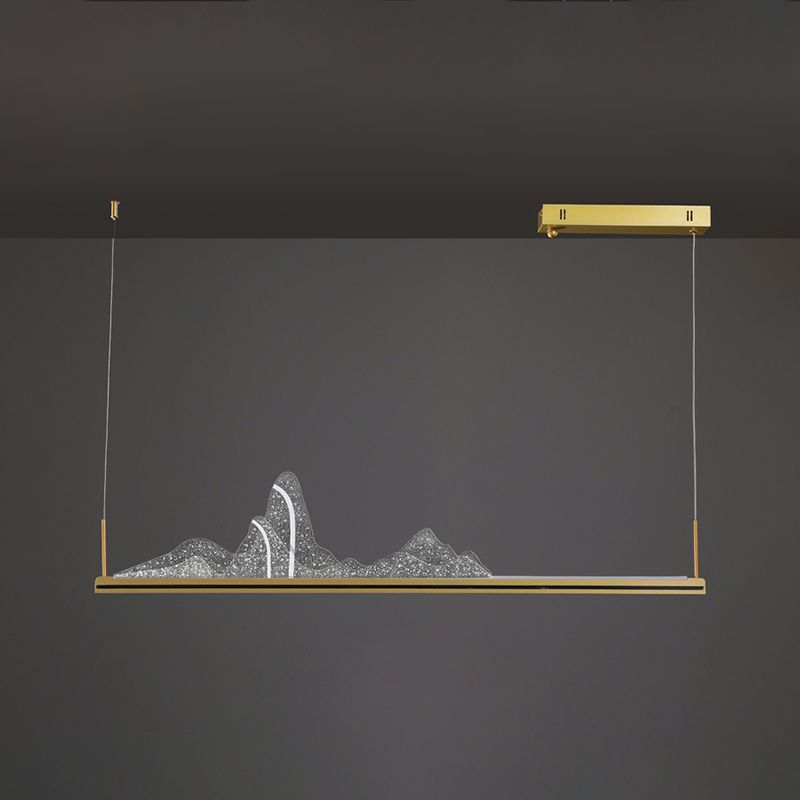 Contemporary Pendant Light for Kitchen Linear Island Pendant Light Metal 1-Light