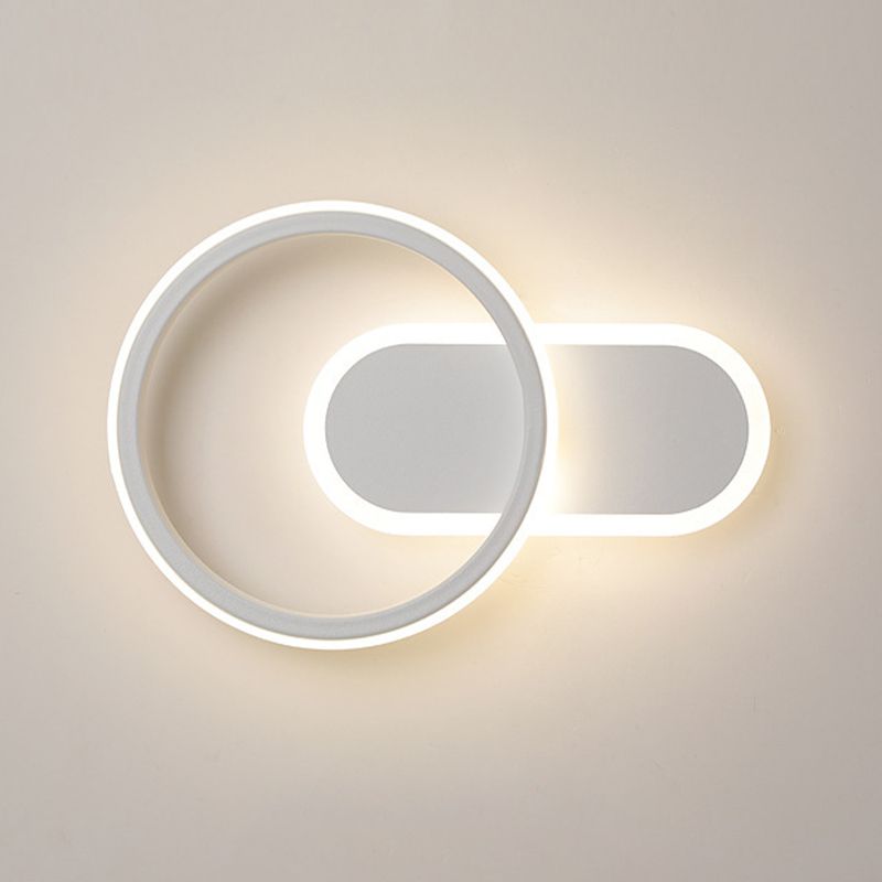Single White Modernism Wall Mounted Sconce LED Statement Wall Light