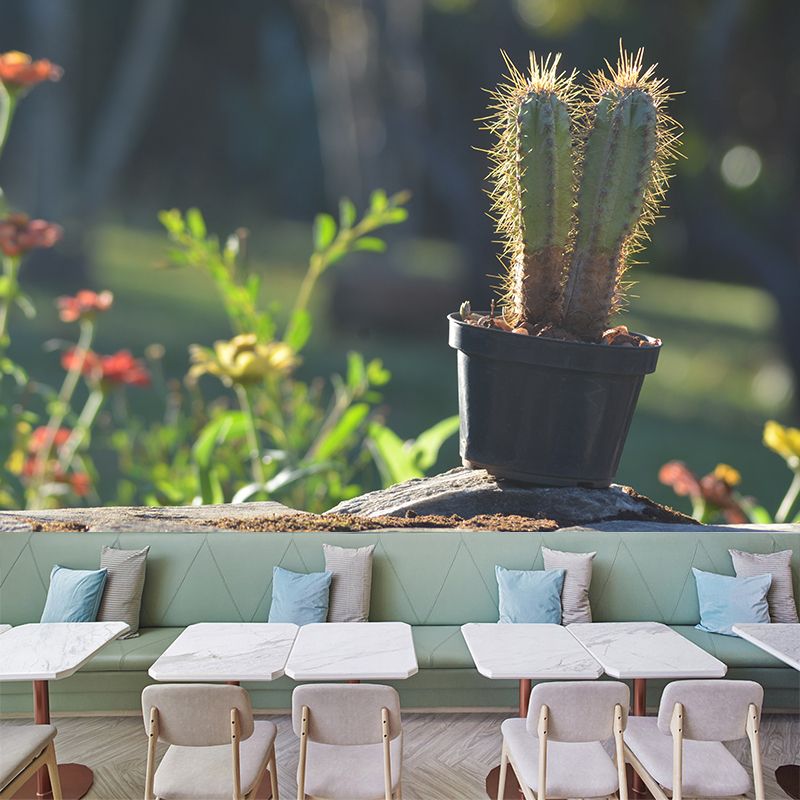 Nature Green Plants Wall Mural Personalized Size Coffee Shop Bathroom Decoration