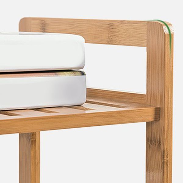 Modern Bamboo Vertical Book Shelf Brown Open Bookshelf for Study Room