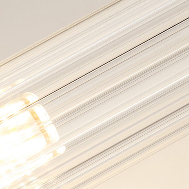 1-Light Torch Design Wall Light, Brass Finish with Cylinder Shaped Glass Shade